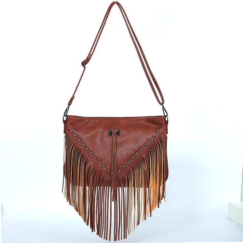 Casual Rivet Tassel Bag