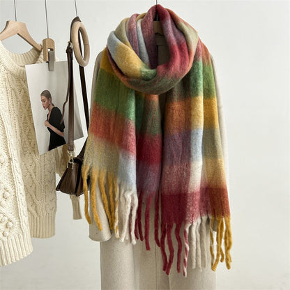 Mohair Plaid Scarf