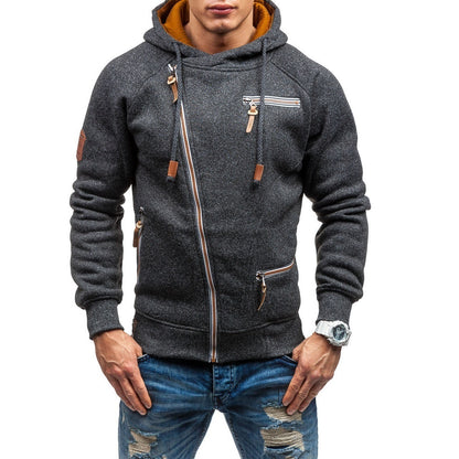 Men's Side Zipper Gauze Hoodie