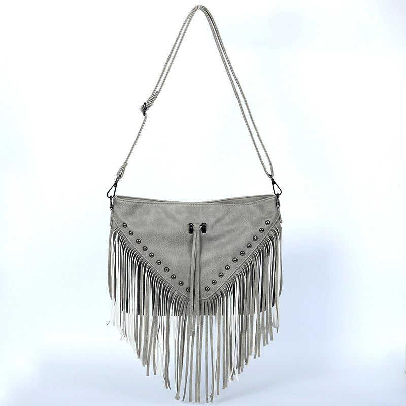 Casual Rivet Tassel Bag