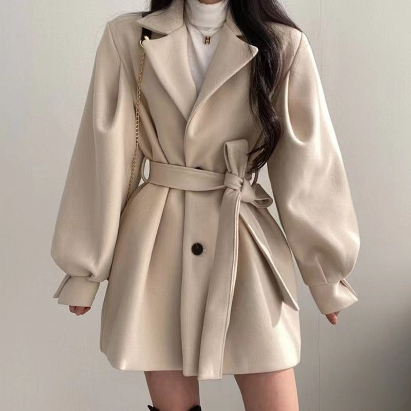 Hepburn Waistband Wool Coat