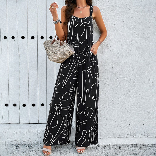 Temperament Elegant Printed Romper