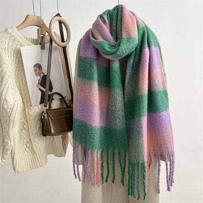 Mohair Plaid Scarf