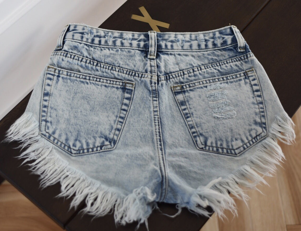 Worn Denim Shorts