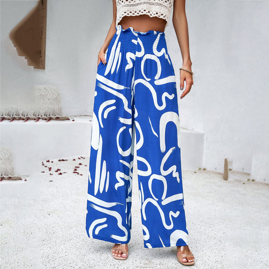 Printed Wide Leg Pants