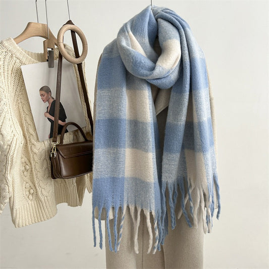 Mohair Plaid Scarf