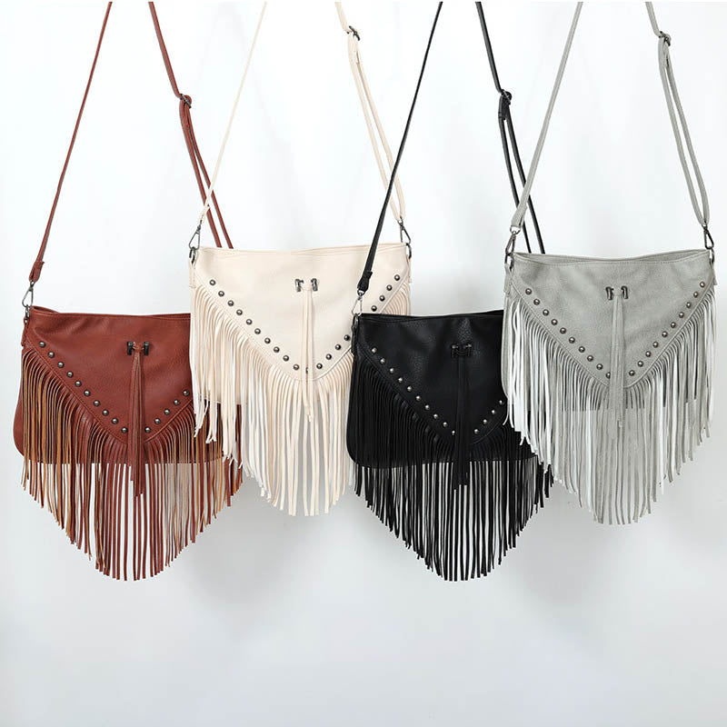 Casual Rivet Tassel Bag