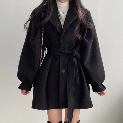 Hepburn Waistband Wool Coat