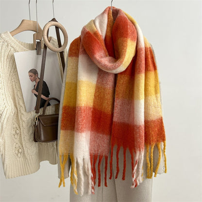 Mohair Plaid Scarf