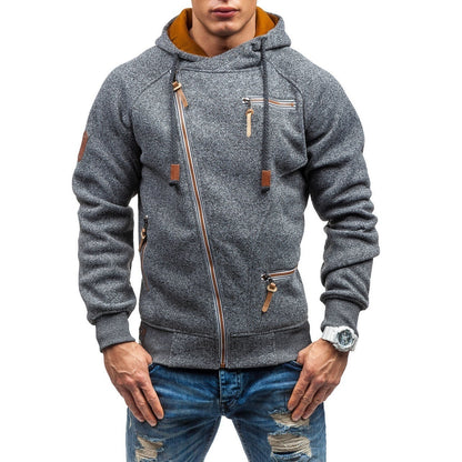 Men's Side Zipper Gauze Hoodie