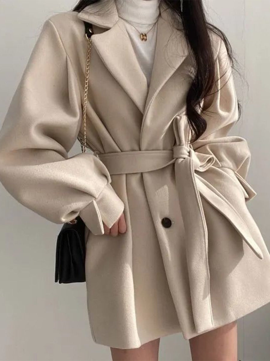 Hepburn Waistband Wool Coat