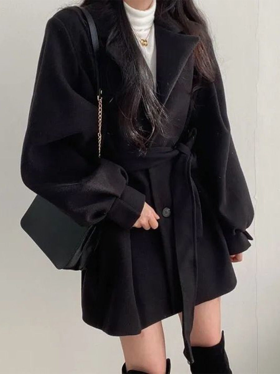 Hepburn Waistband Wool Coat