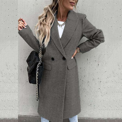 Medium/Long Length Button Down Wool Coat